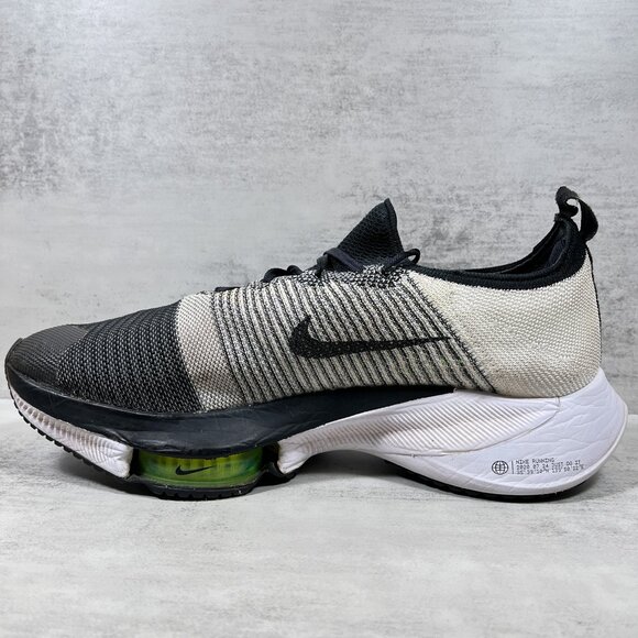 Nike Air Zoom Tempo Next% Flyknit Running Shoes - Men's Size 12 - White Black - Picture 5 of 10